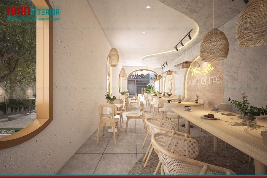 Nội Thất Cafe Địa Trung Hải Hiện Đại
