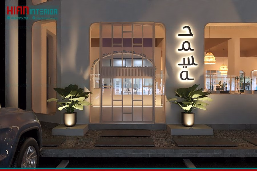 Thi Công Quán Cafe Địa Trung Hải Hiện Đại