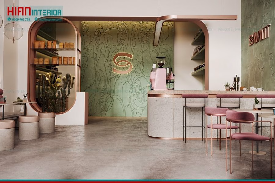 Mẫu Quán Cafe Địa Trung Hải Hiện Đại