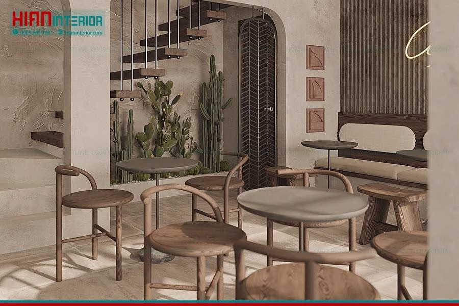 Thiết Kế Quán Cafe Địa Trung Hải Sang Trọng