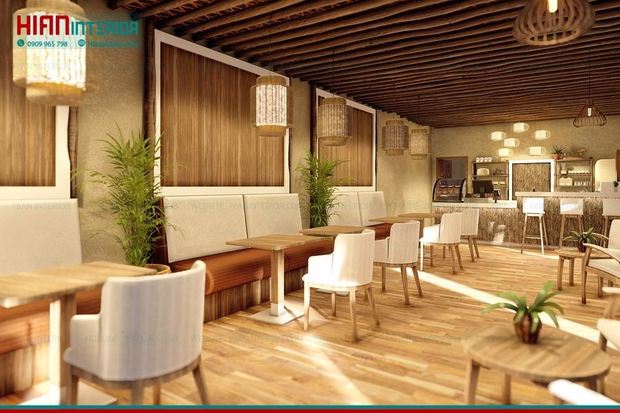 Thi Công Cafe Địa Trung Hải Không Gian Mở
