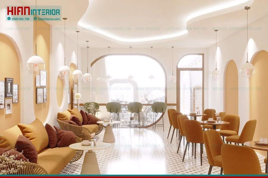 Thi Công Cafe Địa Trung Hải Sân Vườn