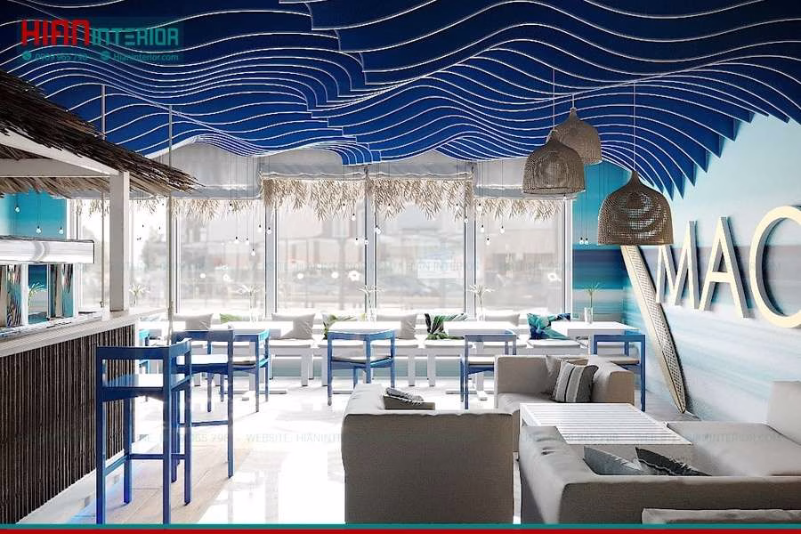 Hoàn Thiện Nội Thất Cafe Địa Trung Hải