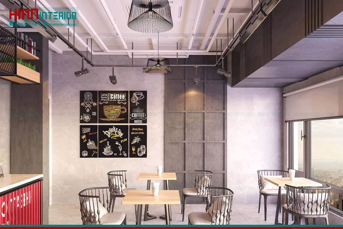 Thiết Kế Quán Cafe Hiện Đại Thu Hút