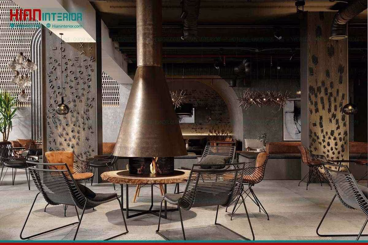 Mẫu Cafe Hiện Đại Phong Cách Tropical
