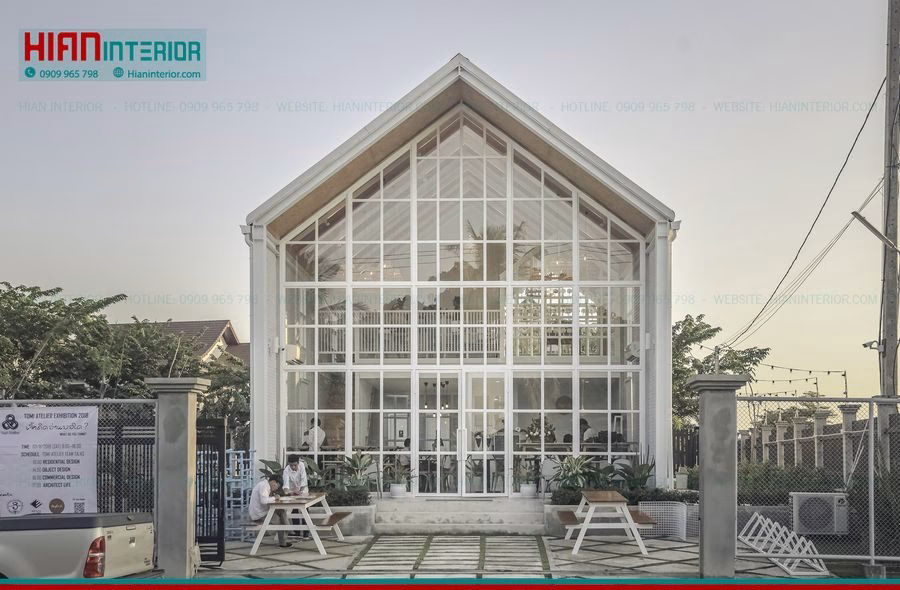 Thi Công Nội Thất Quán Cafe Khung Thép