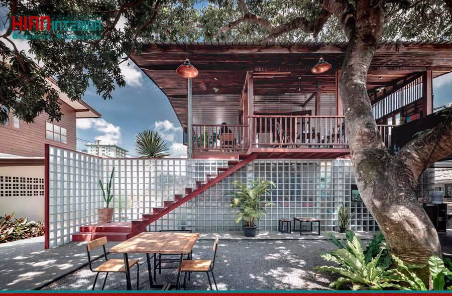 Nội Thất Quán Cafe Khung Thép Đẹp