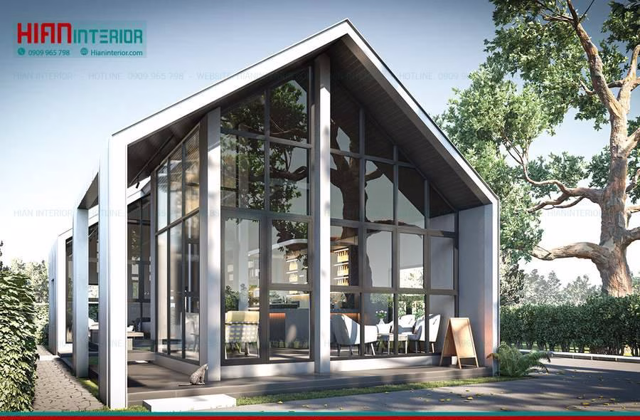 Mẫu Nội Thất Cafe Khung Thép