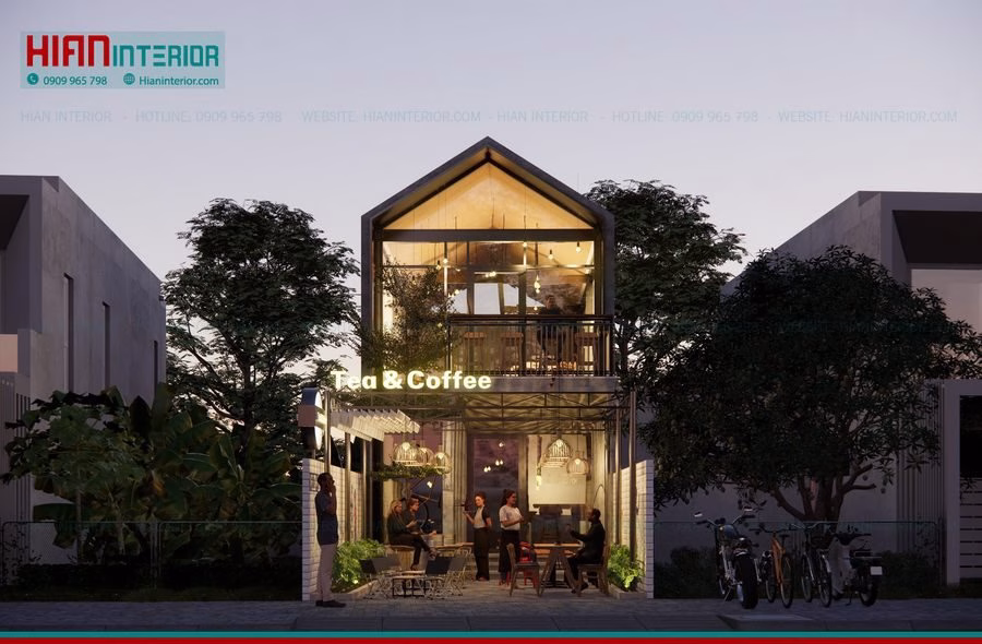 Mẫu Quán Cafe Khung Thép Đẹp