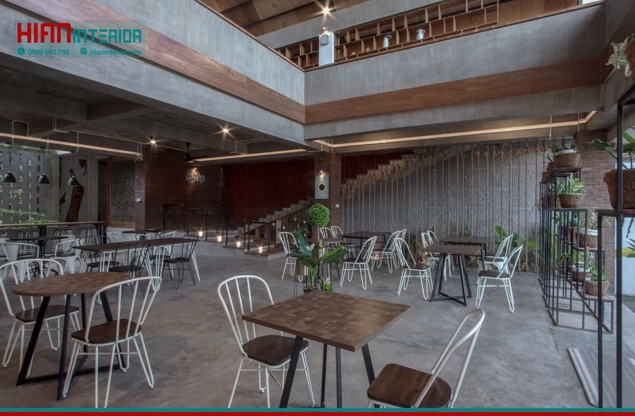 Mẫu Quán Cafe Khung Thép Hiện Đại