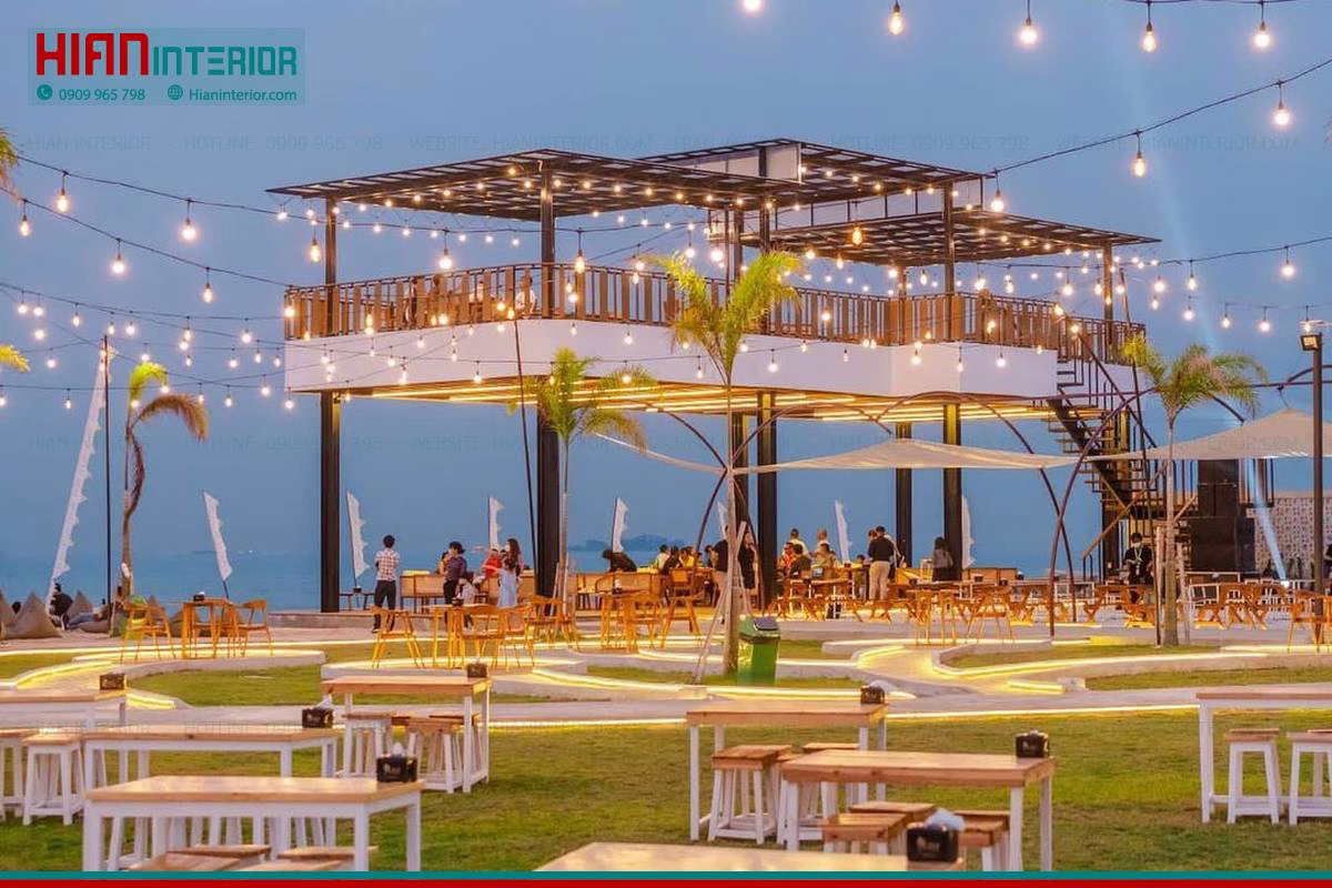 Nội Thất Quán Cafe Sân Vườn Thoáng Đẹp