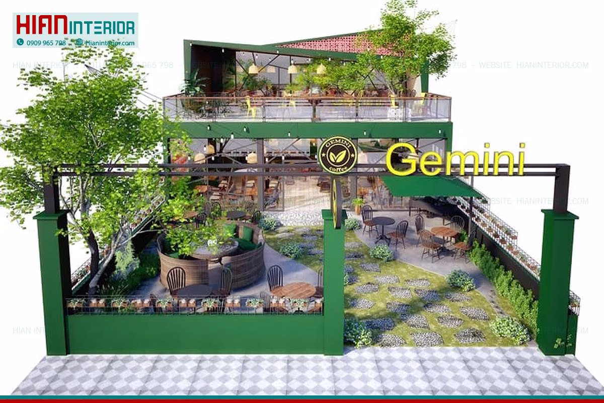 Thiết Kế Quán Cafe Sân Vườn Đẹp