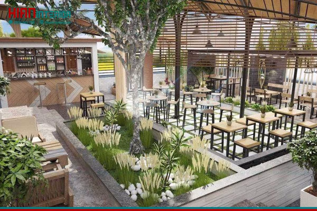 Thi Công Quán Cafe Sân Vườn Sang Trọng