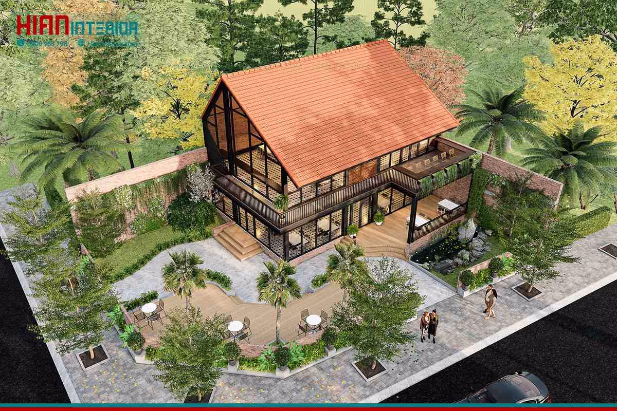 Thi Công Quán Cafe Sân Vườn Ấn Tượng