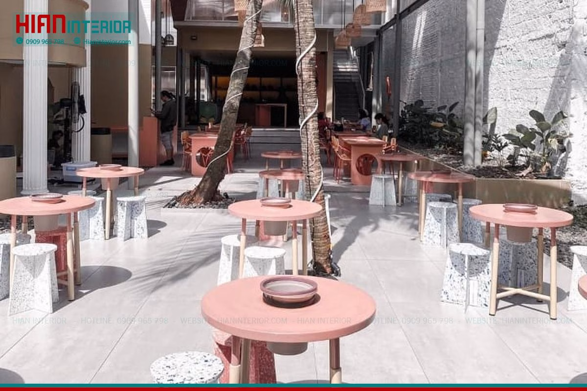 Thiết Kế Quán Cafe Sân Vườn Xanh Mát