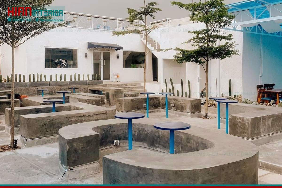 Thi Công Cafe Sân Vườn Phong Cách Mộc