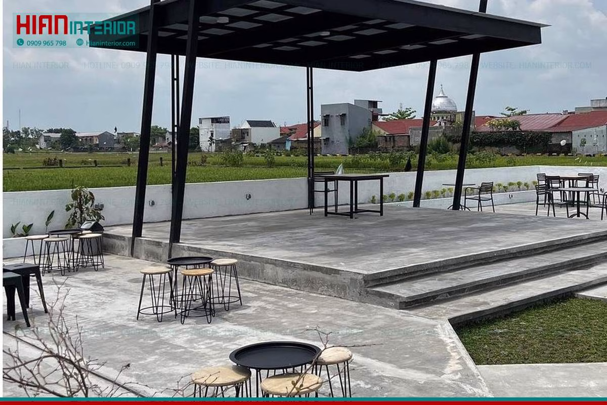 Nội Thất Cafe Sân Vườn Phong Cách Tropical