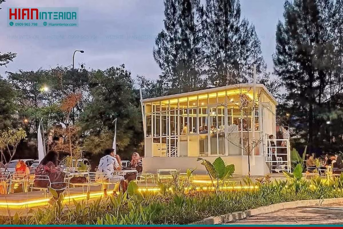 Mẫu Cafe Sân Vườn Phong Cách Tropical
