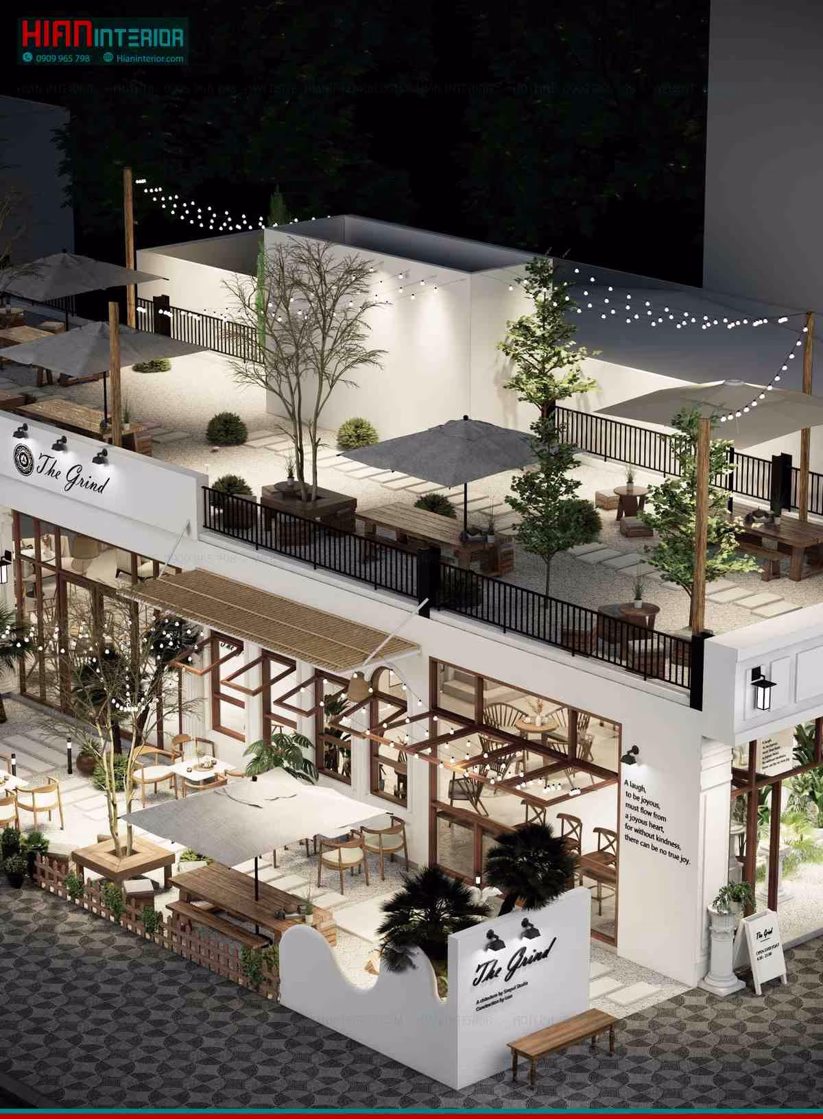Mẫu Cảnh Quan Cafe Sân Vườn