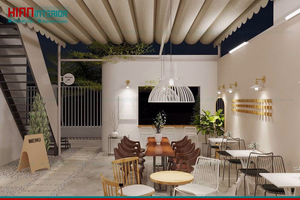 Mẫu Quán Cafe Sân Vườn Thu Hút