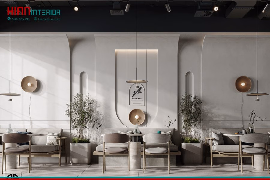 Nội Thất Quán Cafe Tối Giản Tinh Tế